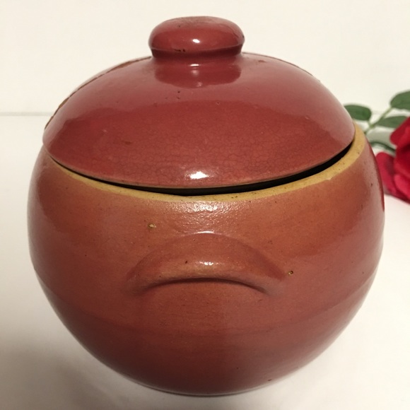 UHL POTTERY CROCK BOWL WITH LID REPLACEMENT BEAN POT  VTG. - Picture 2 of 9